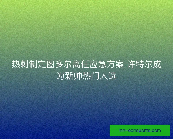 热刺制定图多尔离任应急方案 许特尔成为新帅热门人选 热刺制定图多尔离任应急方案 许特尔成为新帅热门人选